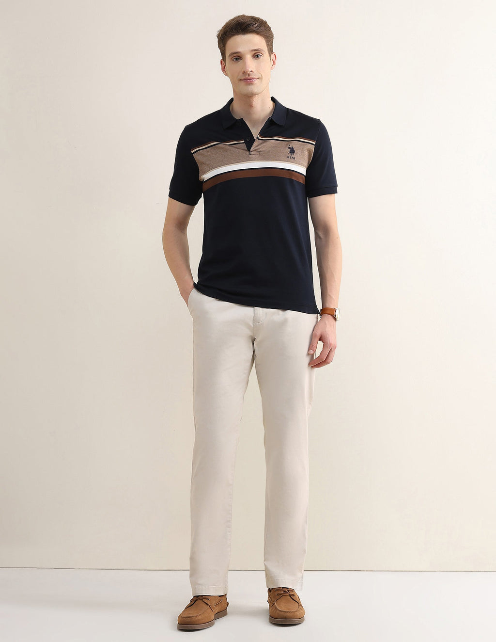 Colourblocked Slim Fit Polo Shirt USP0