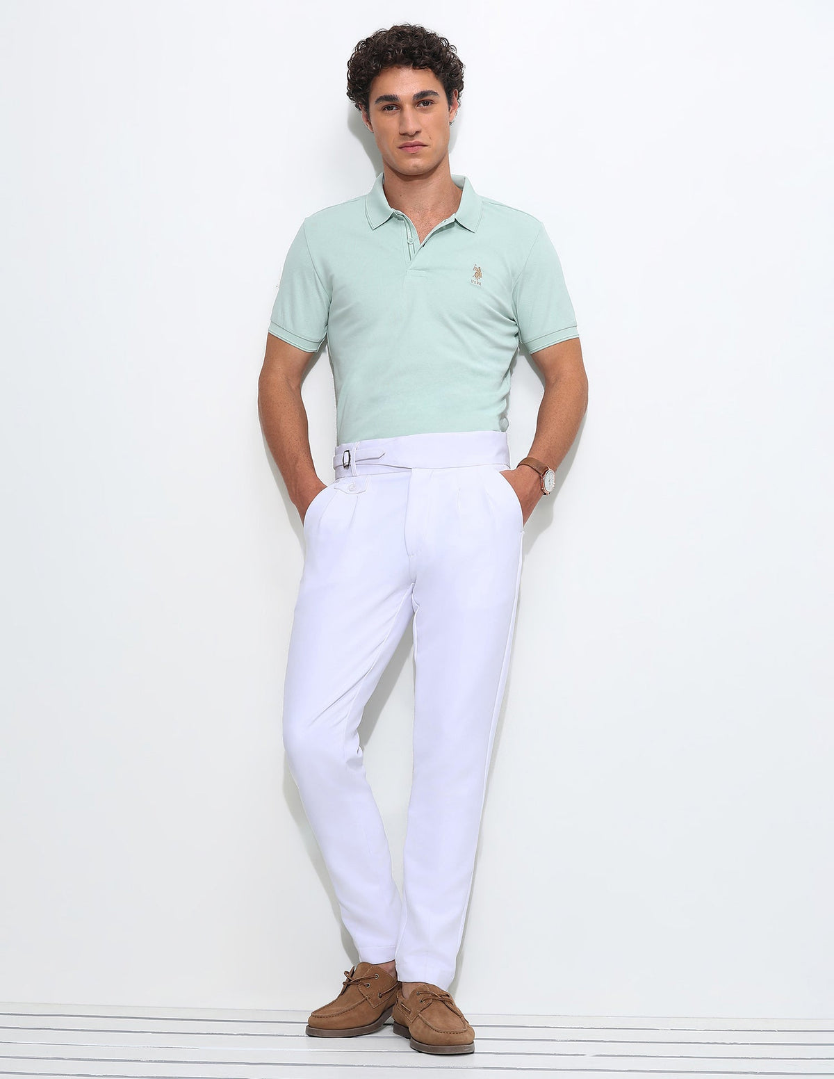 Solid Slim Fit Polo Shirt USP0