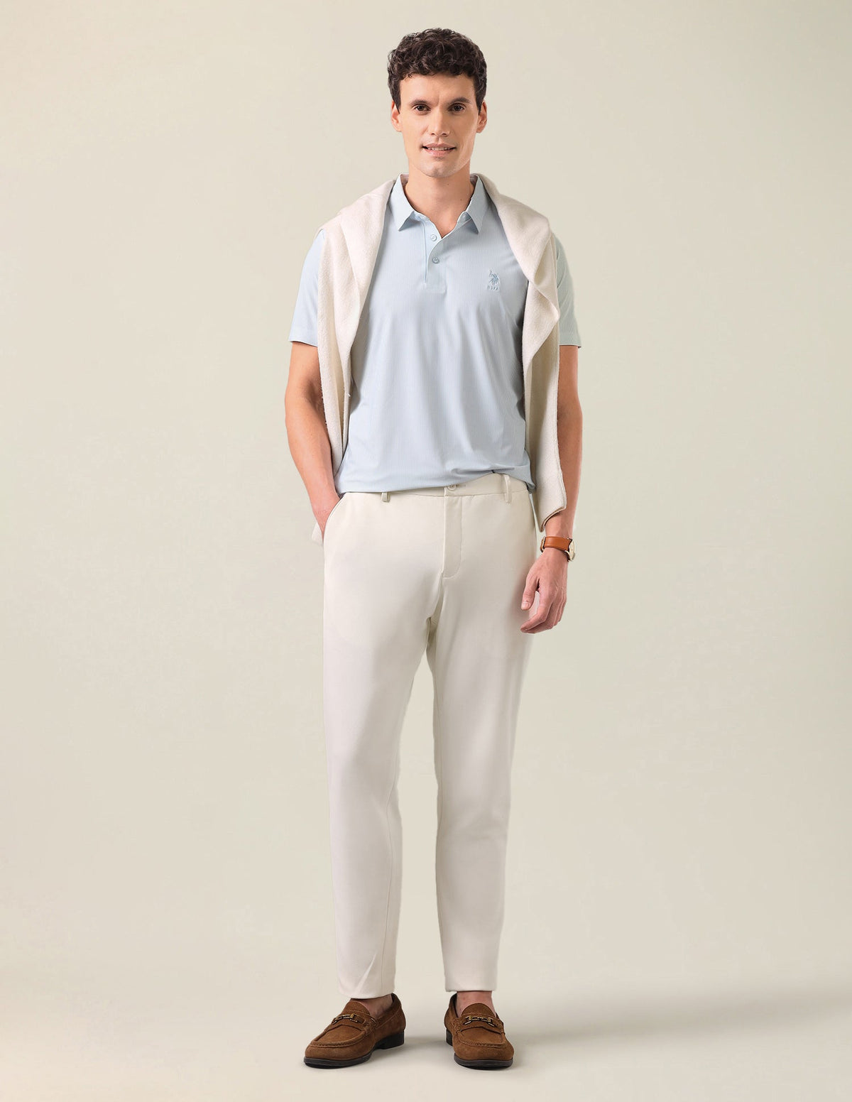 Vertical Striped Slim Fit Polo Shirt USP0