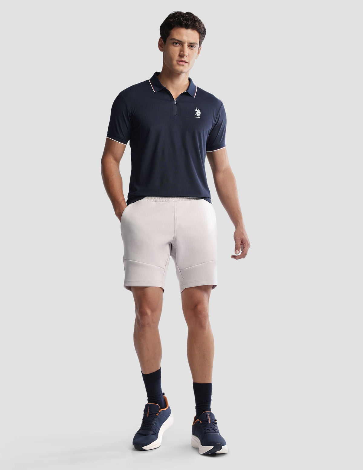 Solid Regular Fit Active Polo Shirt USP0