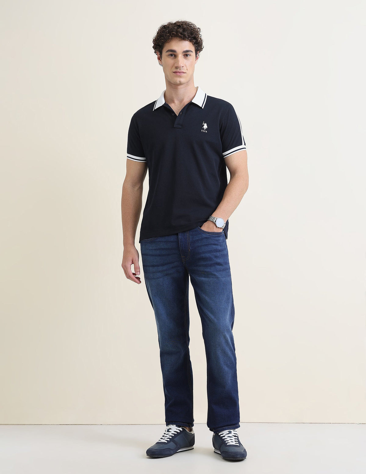 Solid Slim Fit Polo Shirt USP0