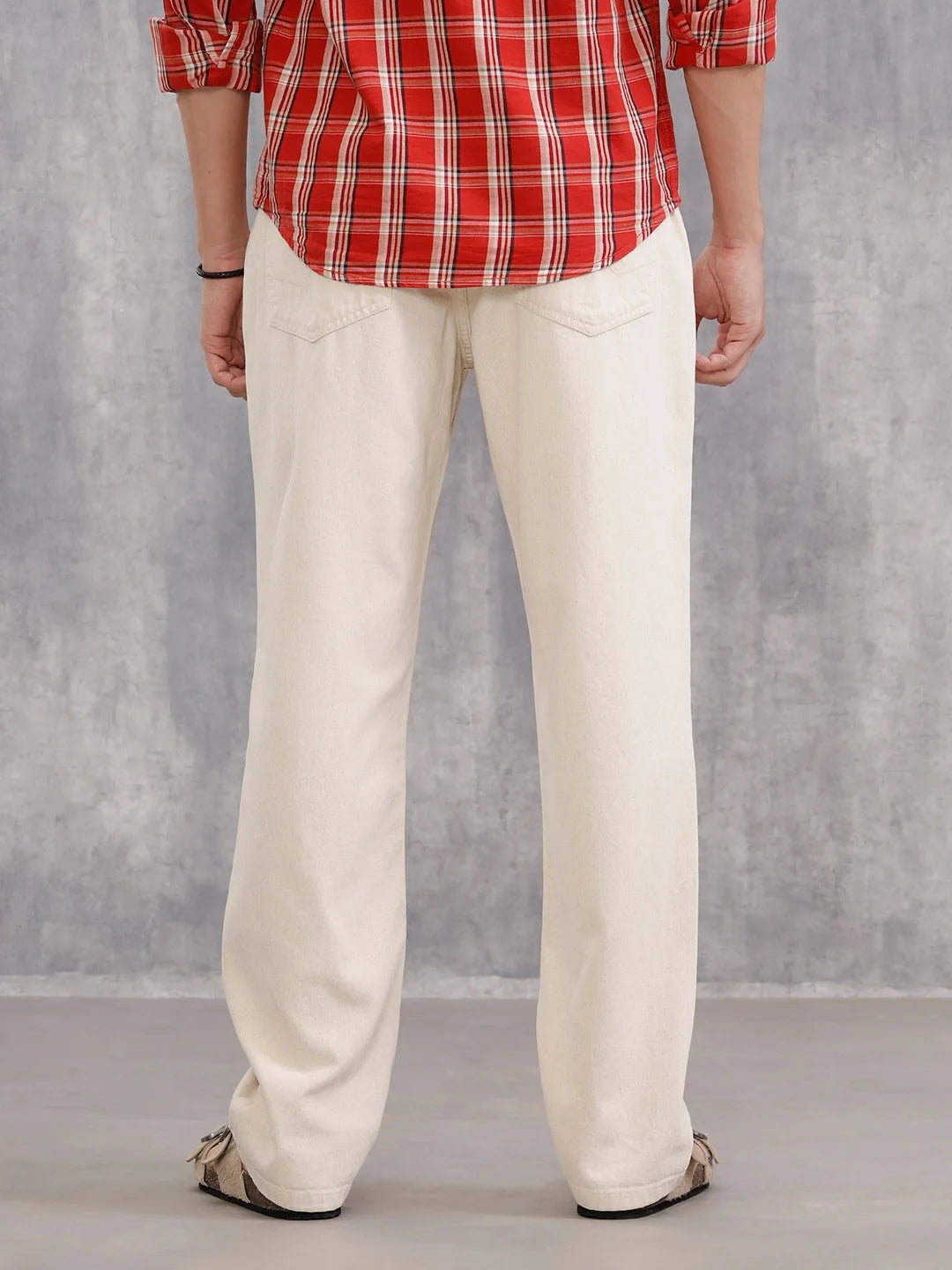 100% Cotton Anti Fit Jeans I Ecru