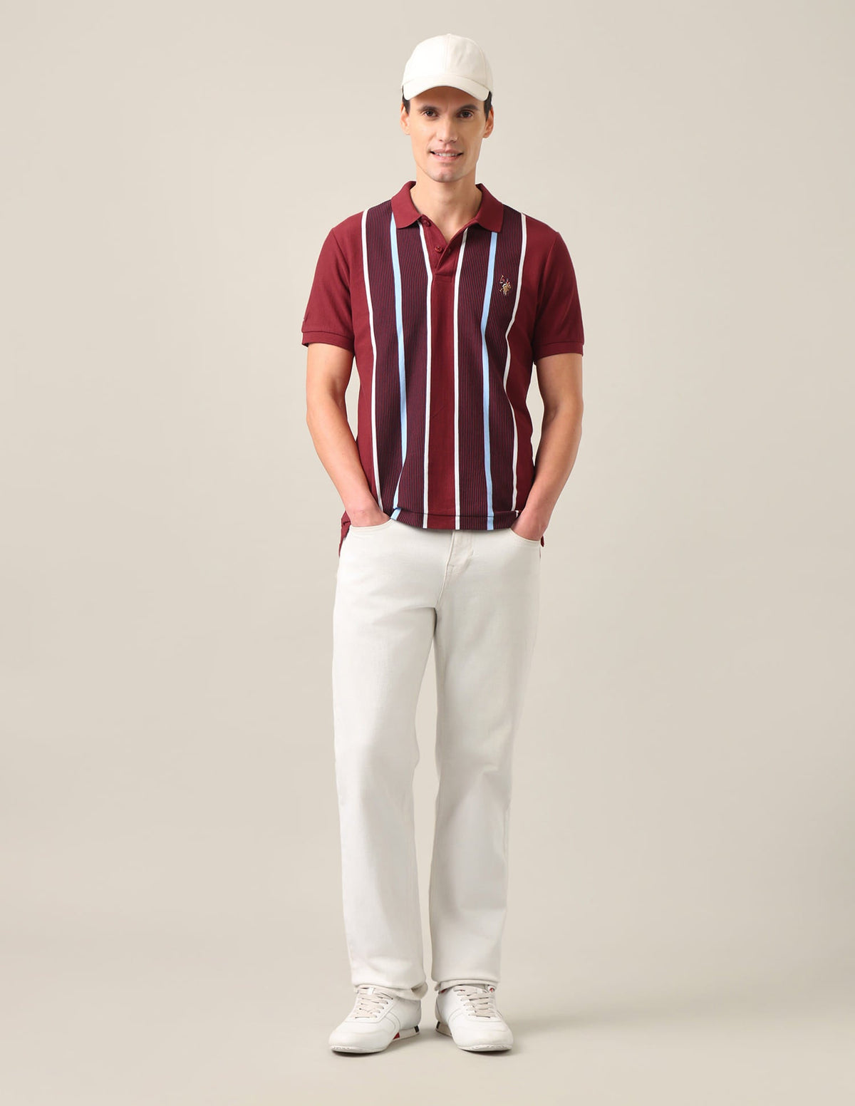 Vertical Striped Slim Fit Polo Shirt USP0