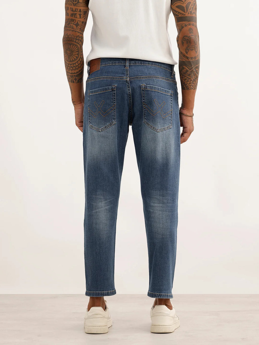Faded Skinny Crop Denim Jeans | Light Blue