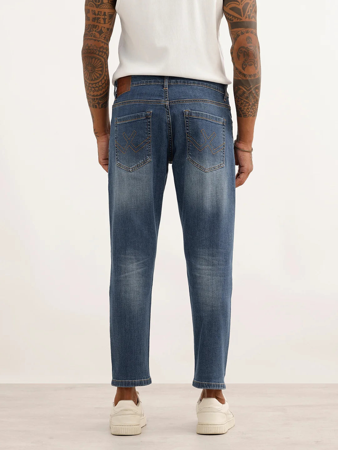 Faded Skinny Crop Denim Jeans | Light Blue