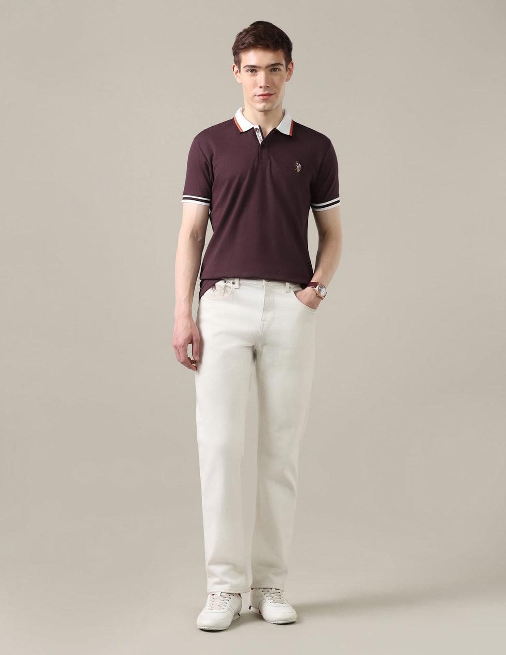 Solid Slim Fit Polo Shirt USP0