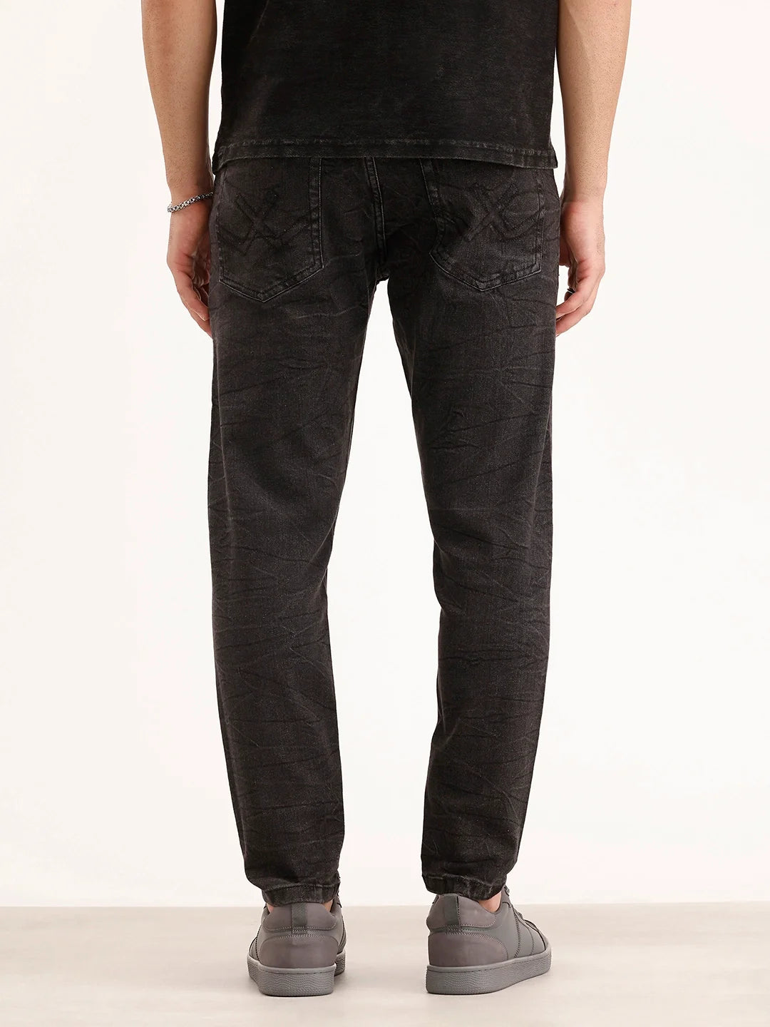 Washed Skinny Crop Denim Jeans | Grey