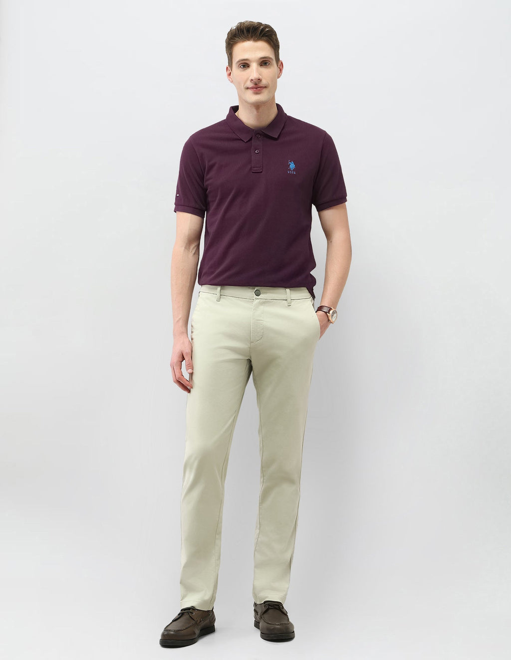 Solid Slim Fit Polo Shirt USP0