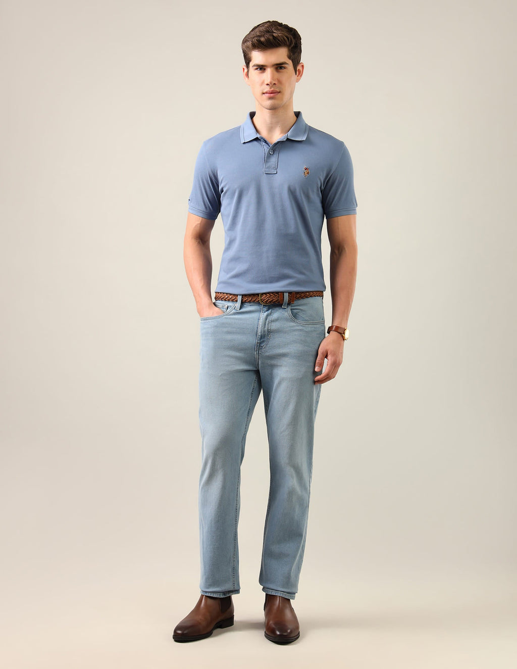 Solid Slim Fit Polo Shirt USP0