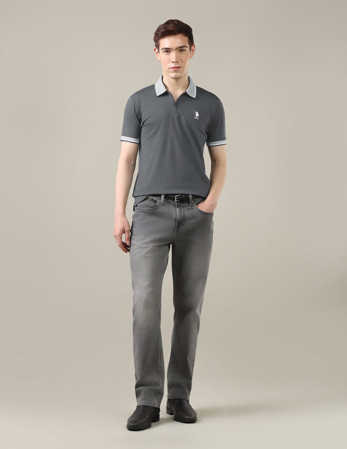Solid Slim Fit Polo Shirt USP0