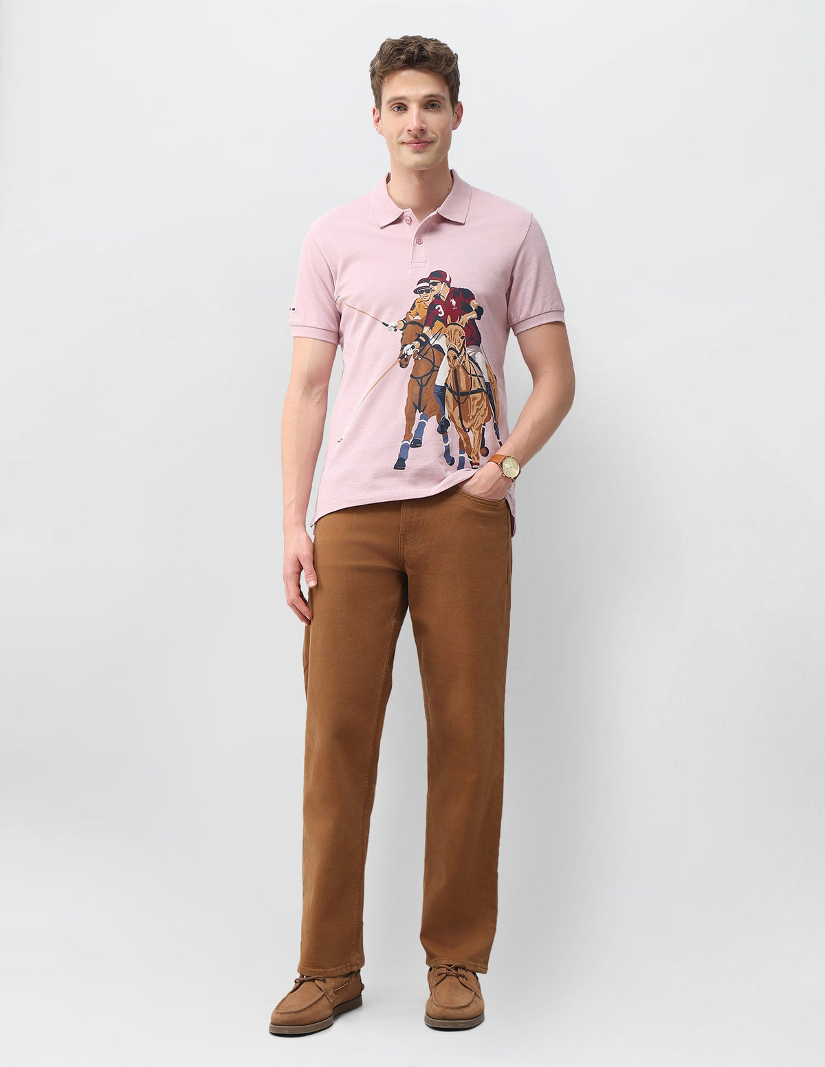 Graphic Printed Muscle Fit Polo Shirt USP0