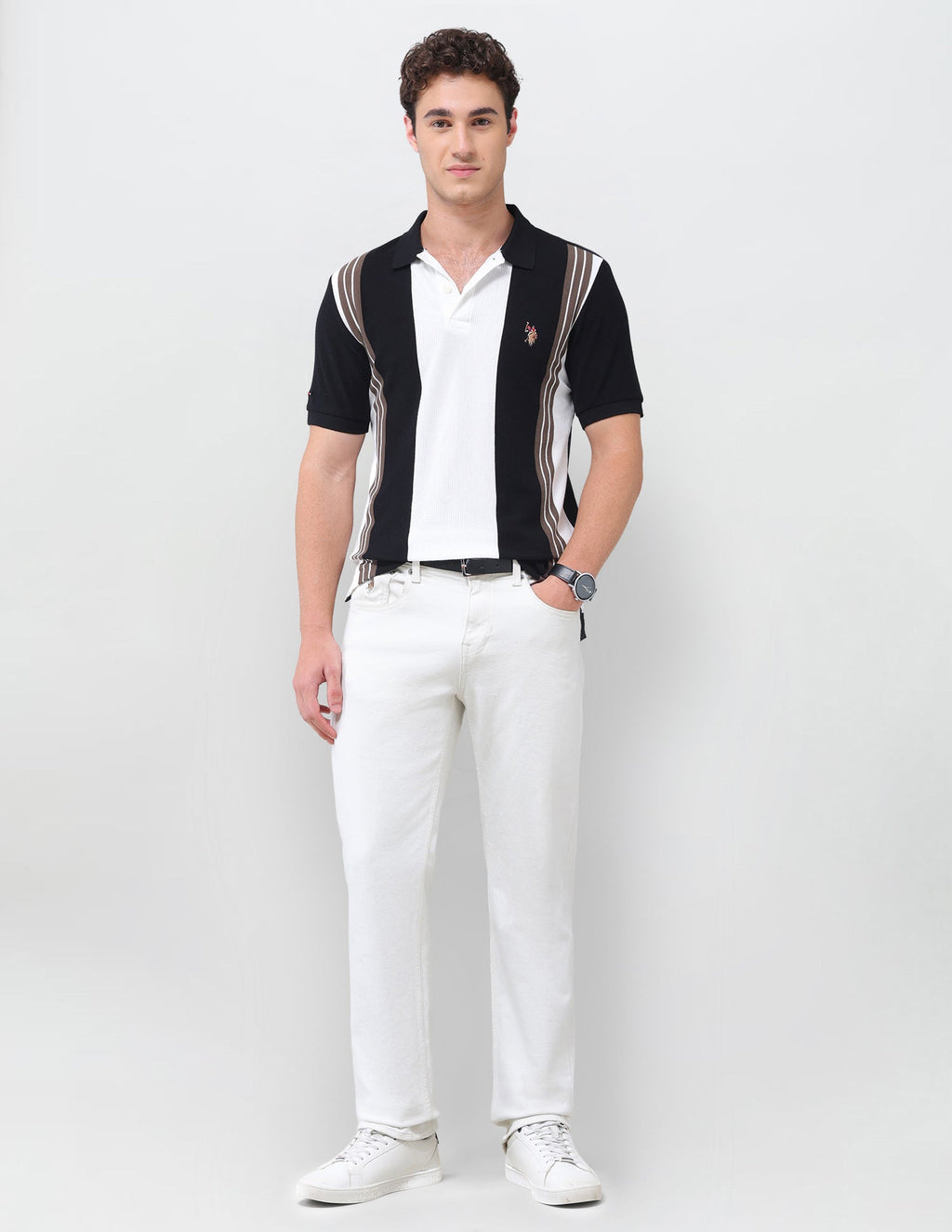 Colourblocked Slim Fit Polo Shirt USP0