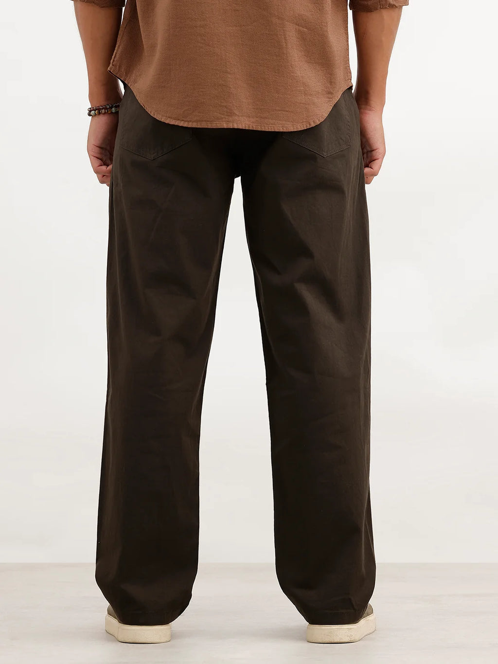 Solid Loose Fit Trouser | Brown