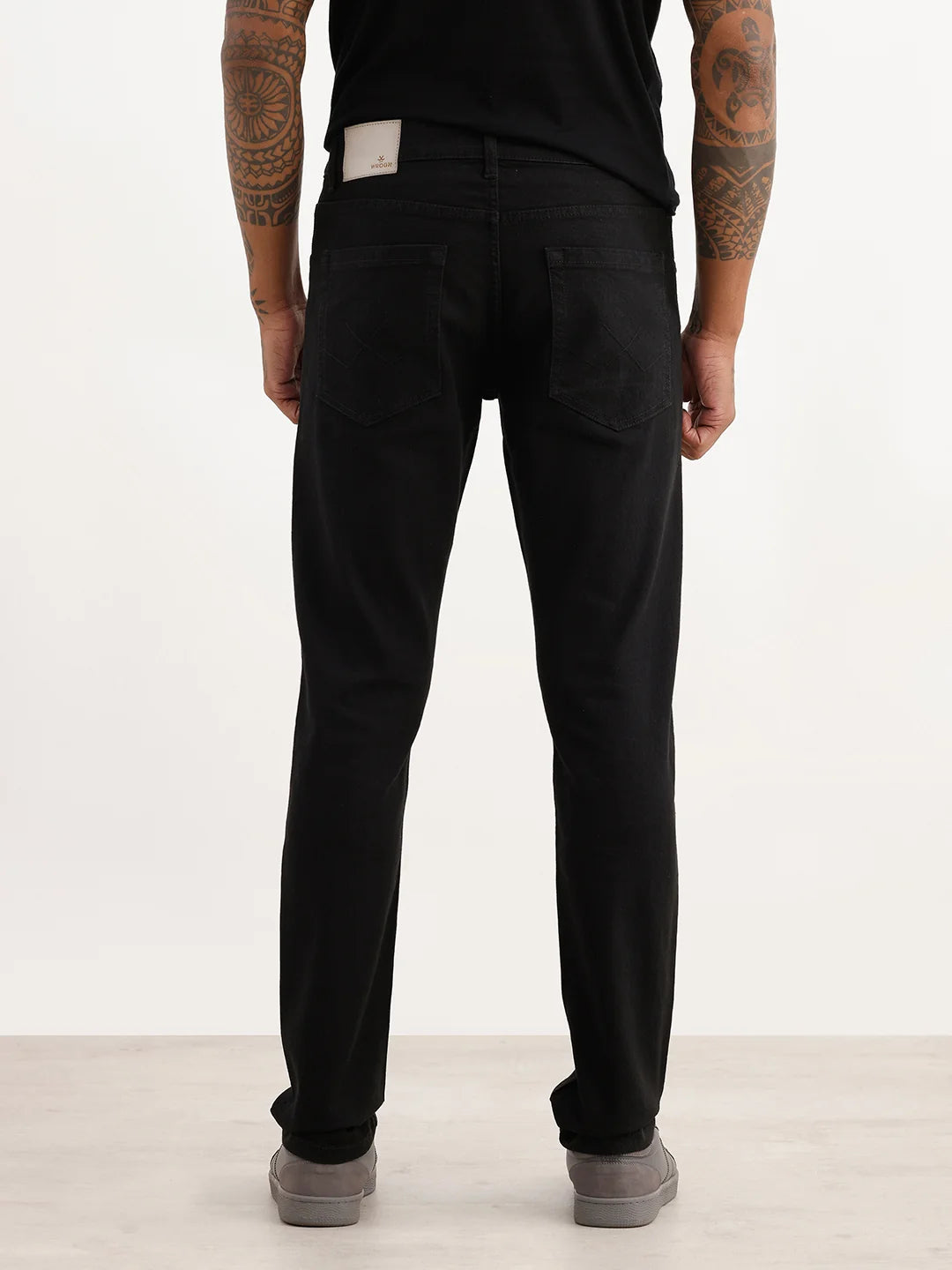 Solid Slim Fit Denim Jeans | Black