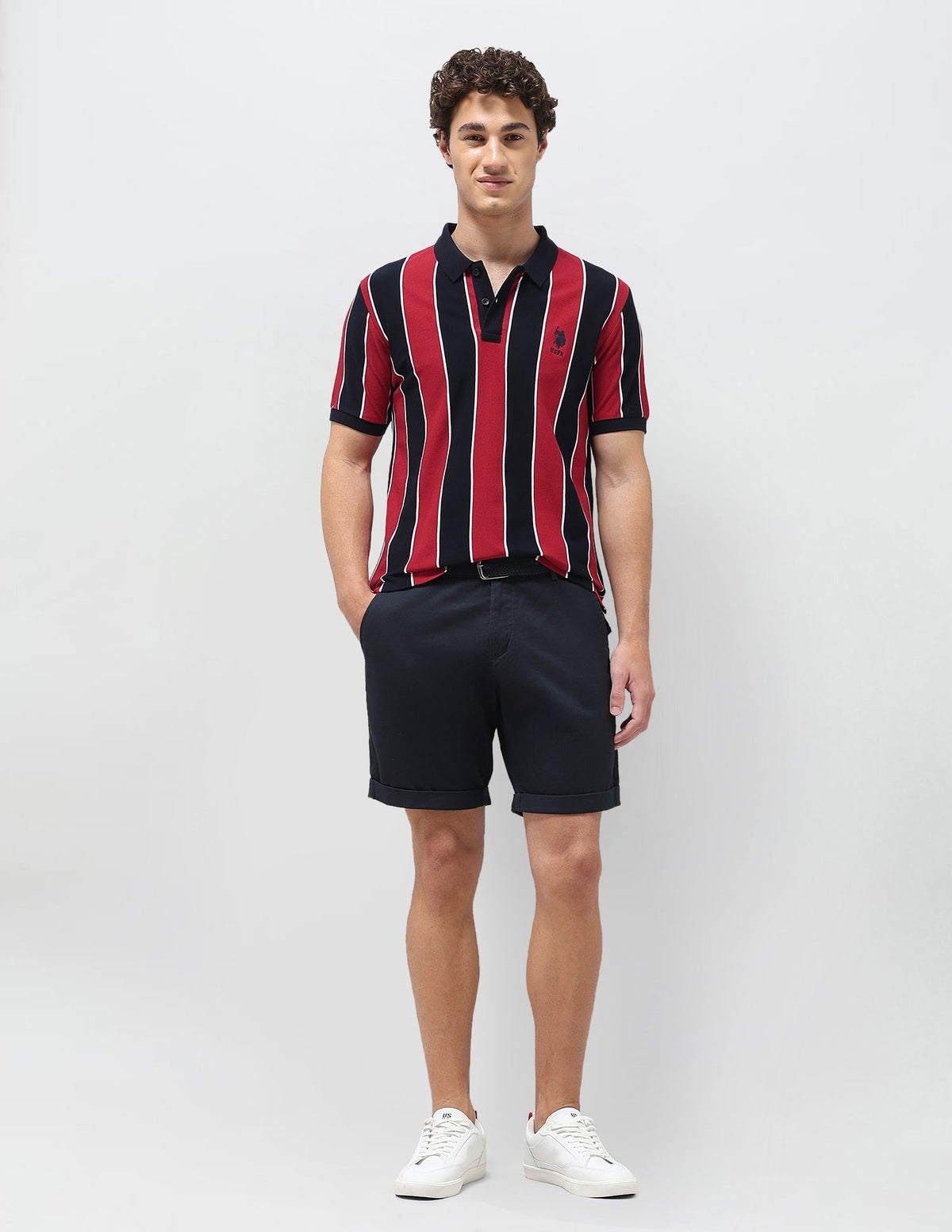 Vertical Striped Slim Fit Polo Shirt USP0
