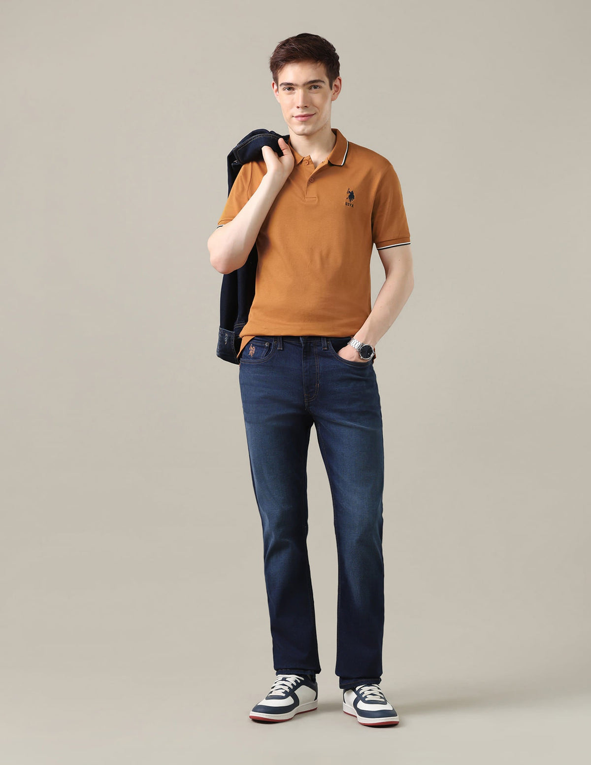 Solid Slim Fit Polo Shirt USP0