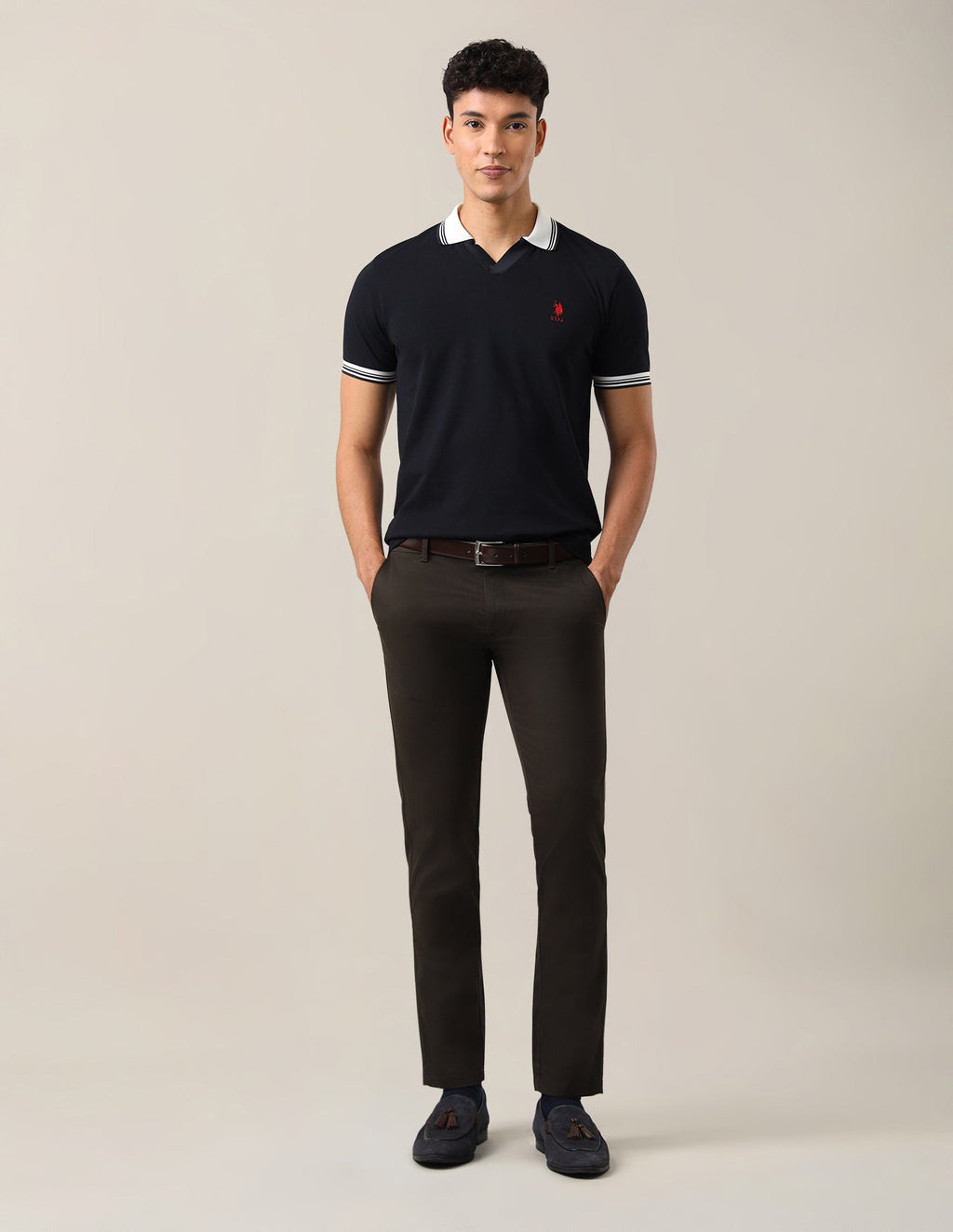 Solid Slim Fit Polo Shirt USP0