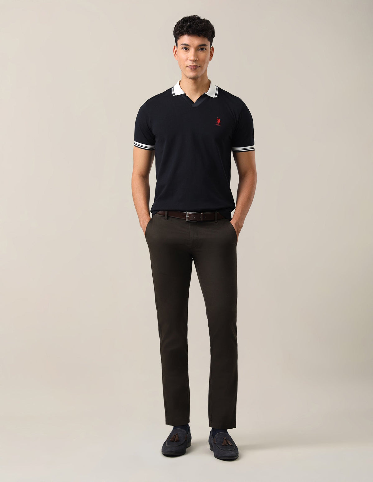 Solid Slim Fit Polo Shirt USP0