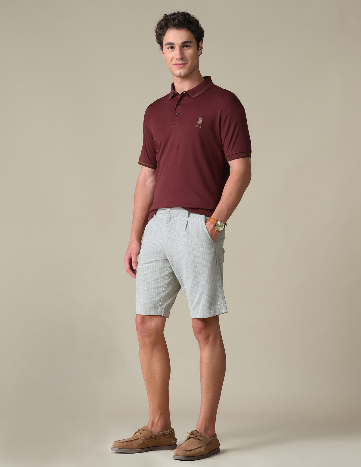Regular Fit Solid Polo Shirt USP0