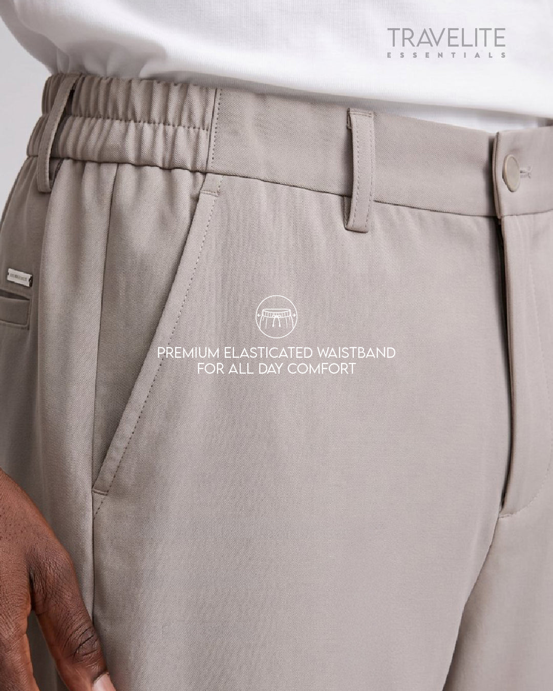 Travelite Straight Fit Trousers | Essential | Khaki