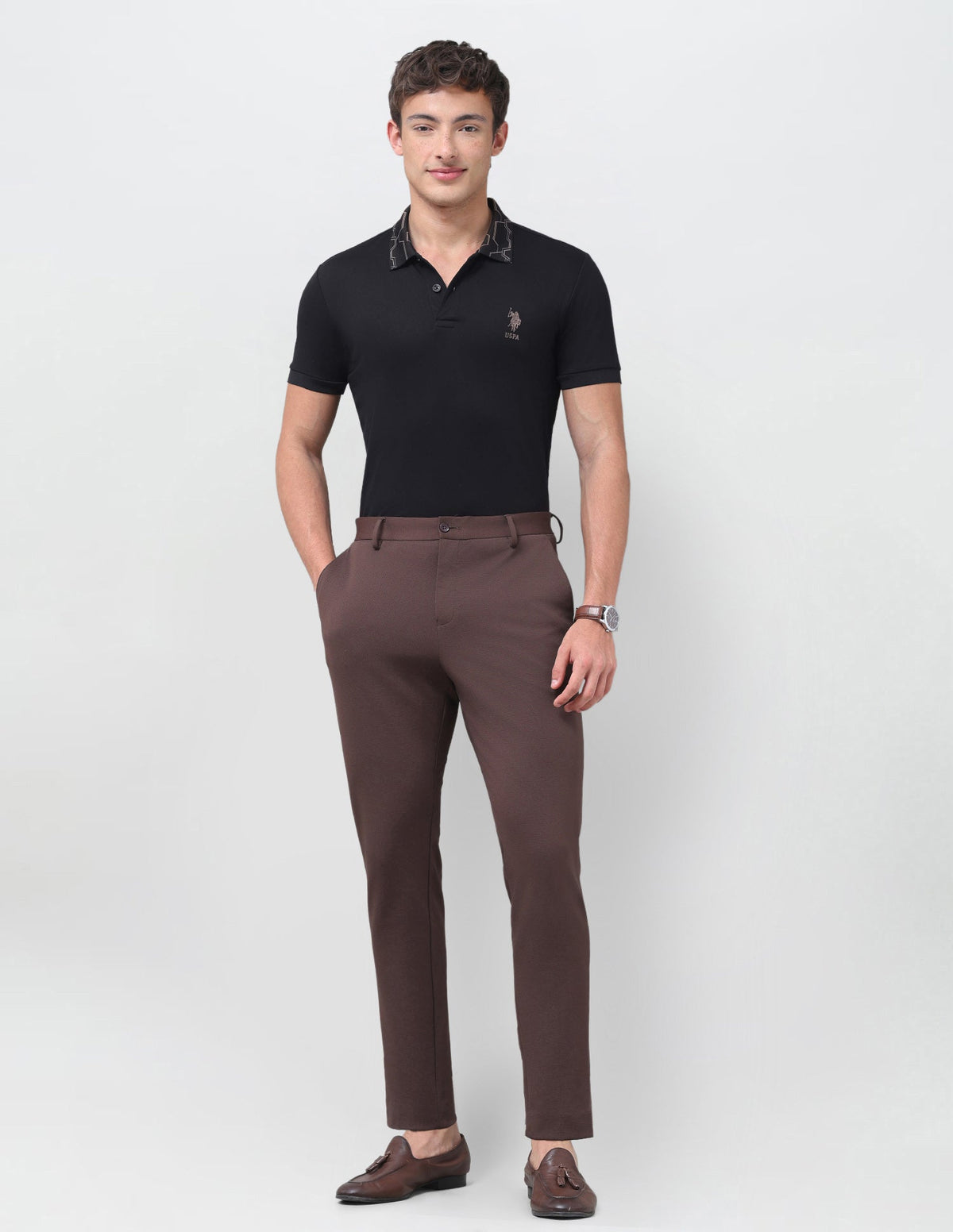 Solid Slim Fit Polo Shirt USP0