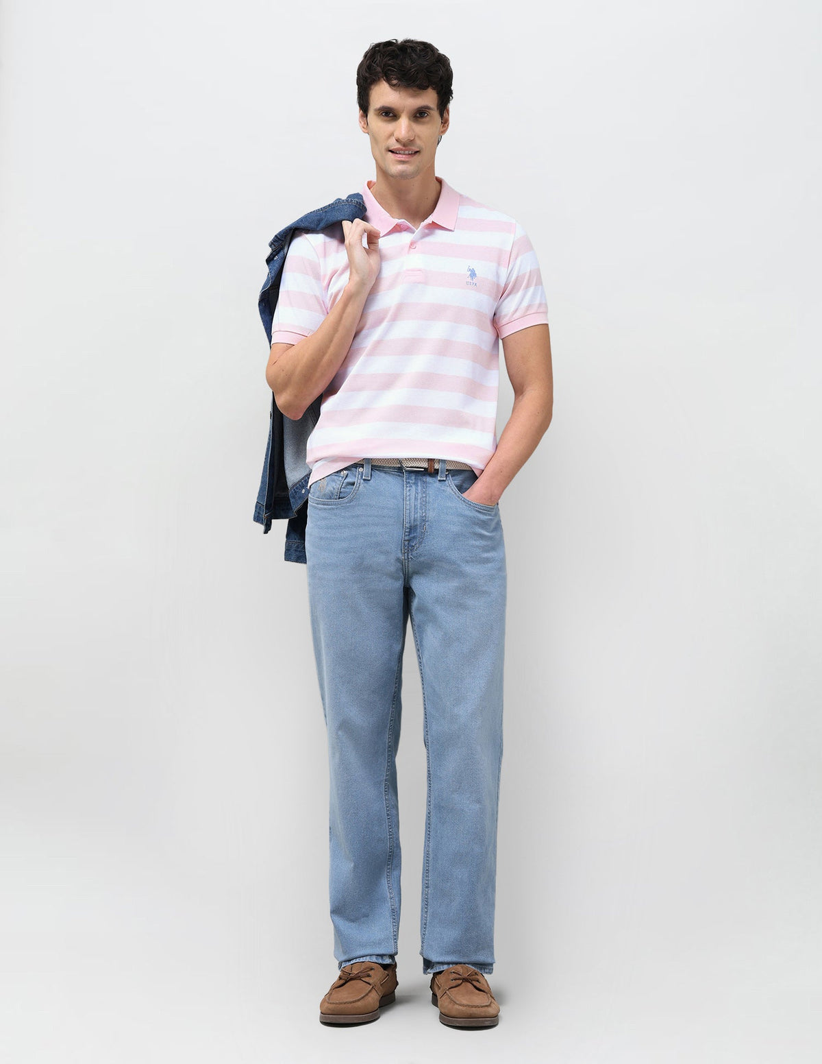 Horizontal Striped Slim Fit Polo Shirt USP0