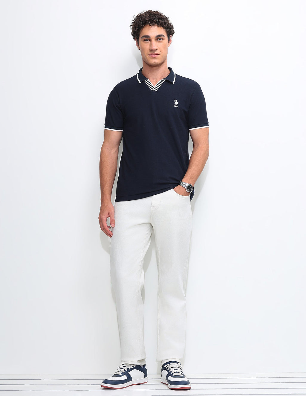Solid Slim Fit Polo Shirt USP0