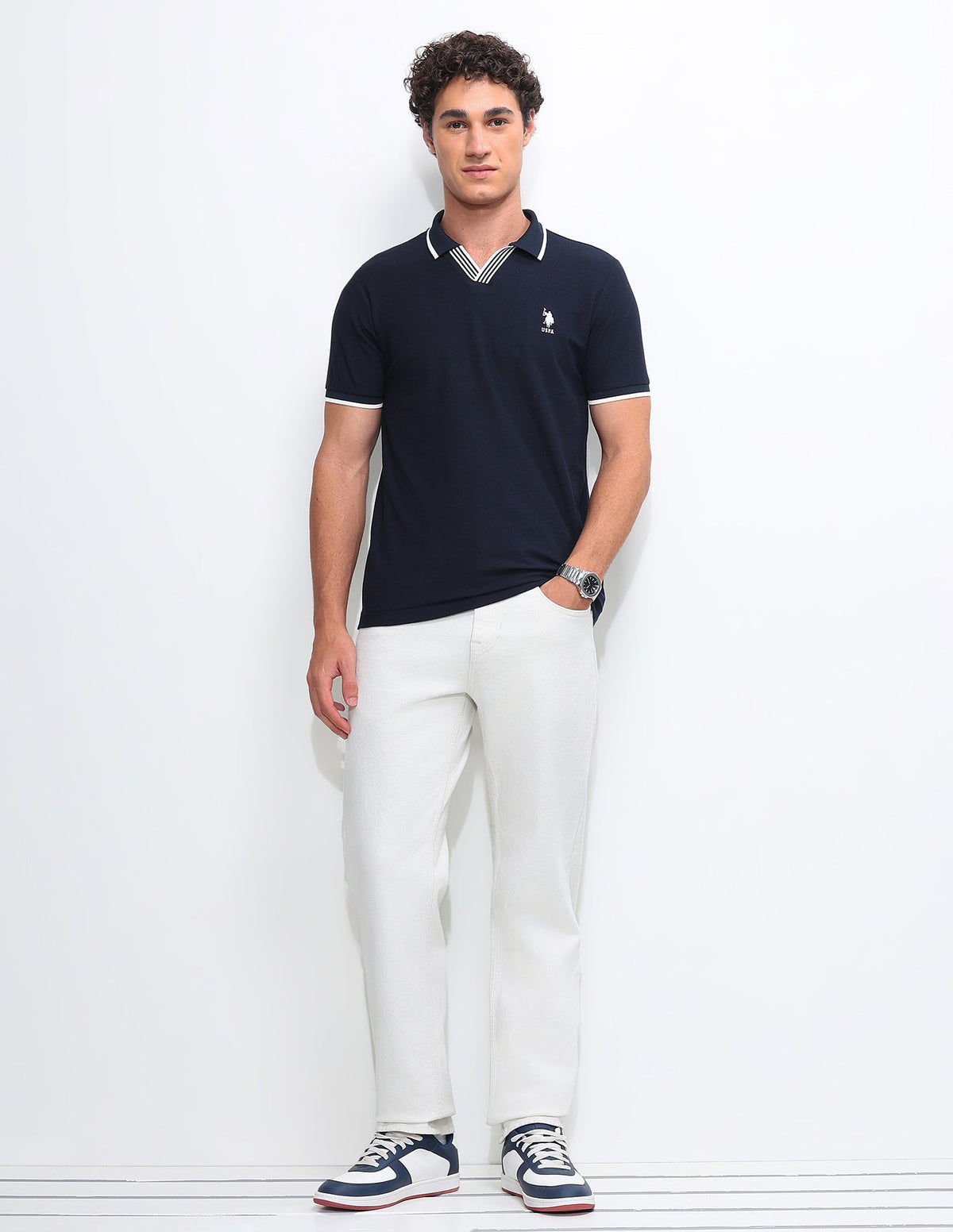 Solid Slim Fit Polo Shirt USP0