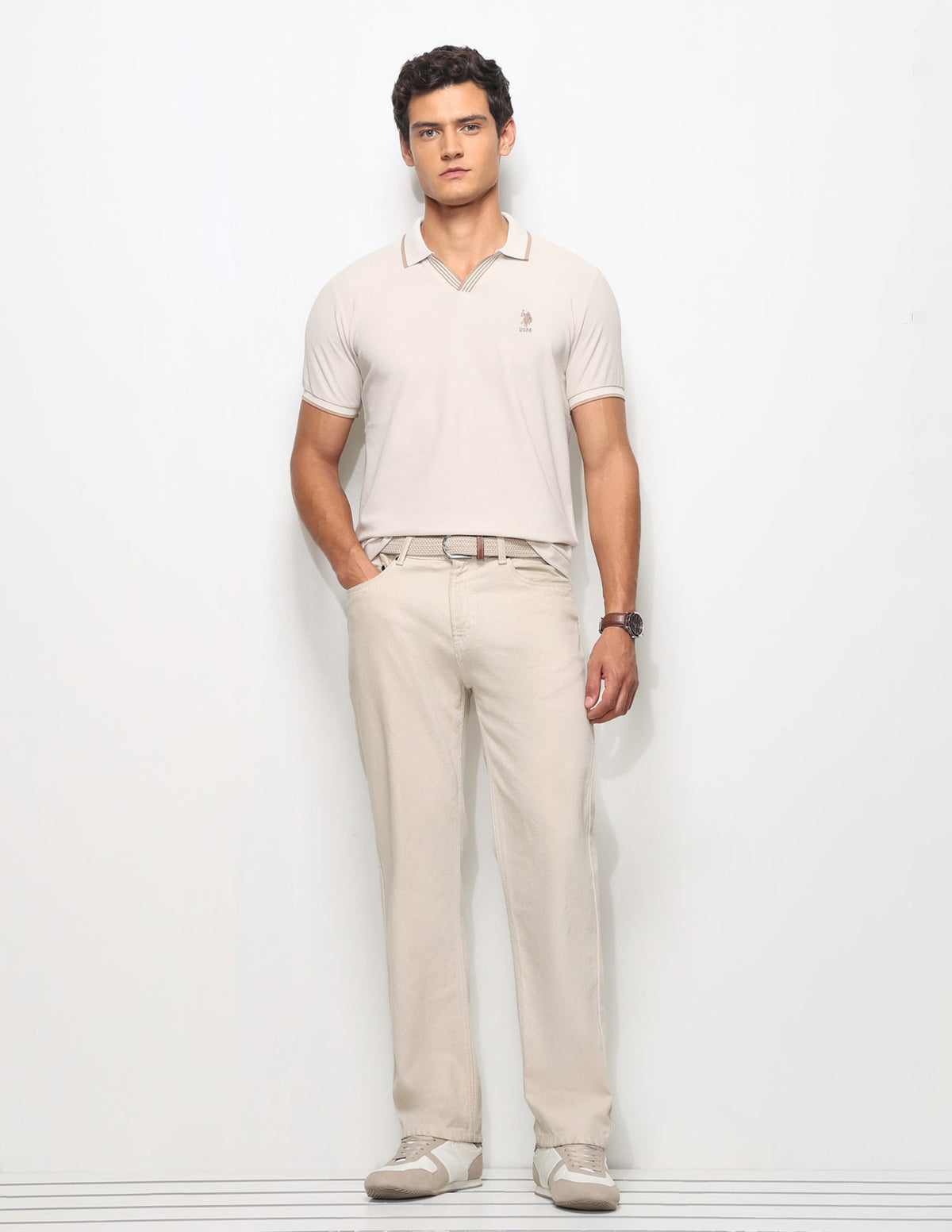 Textured Slim Fit Polo Shirt USP0