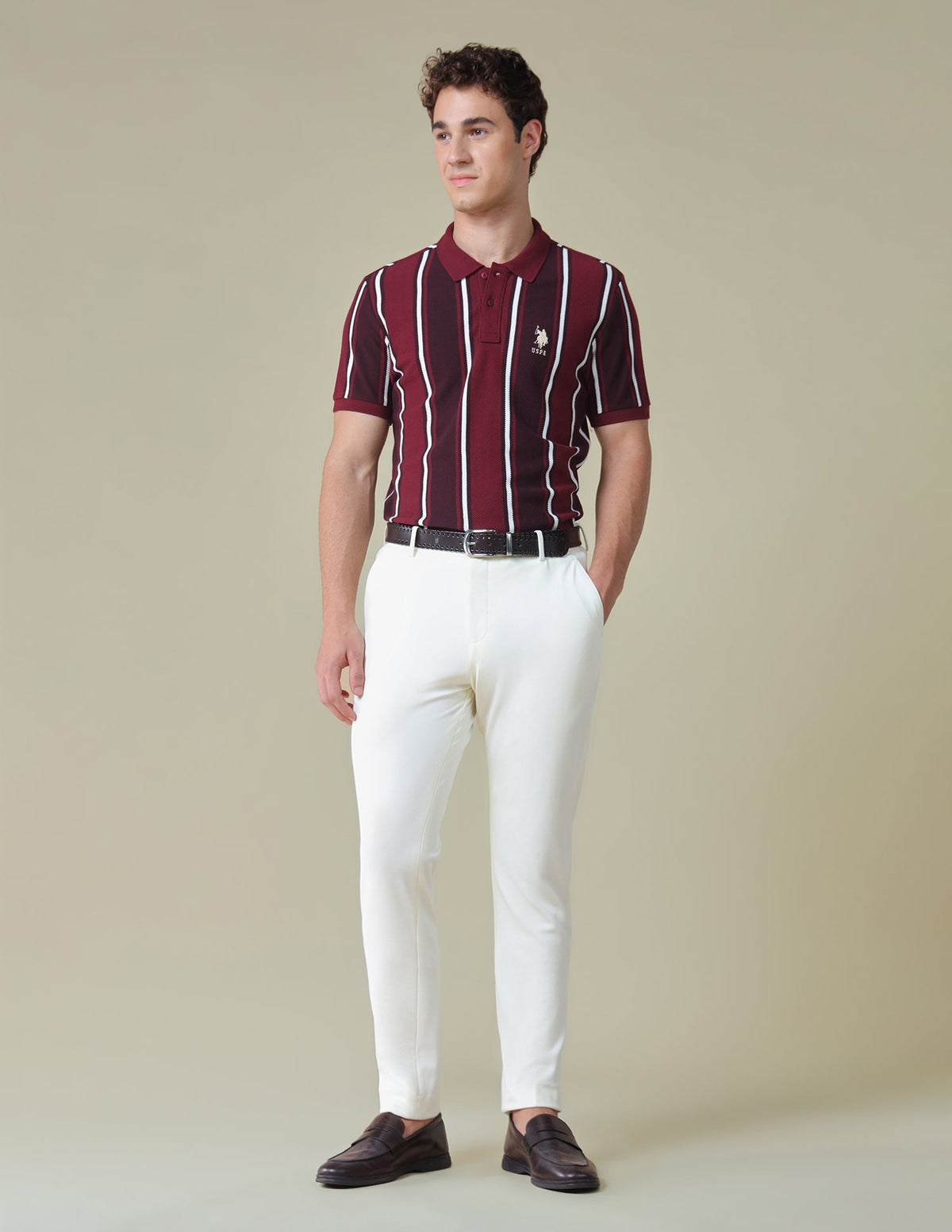 Vertical Striped Regular Fit Polo Shirt USP0