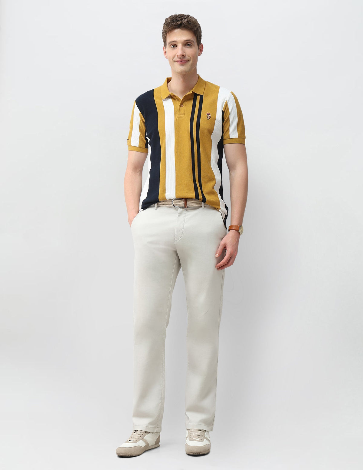 Vertical Striped Slim Fit Polo Shirt USP0