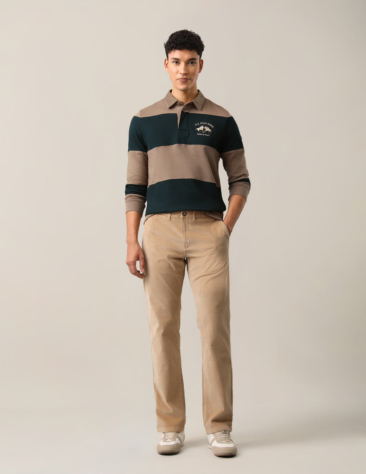 Horizontal Striped Slim Fit Polo Shirt USP0