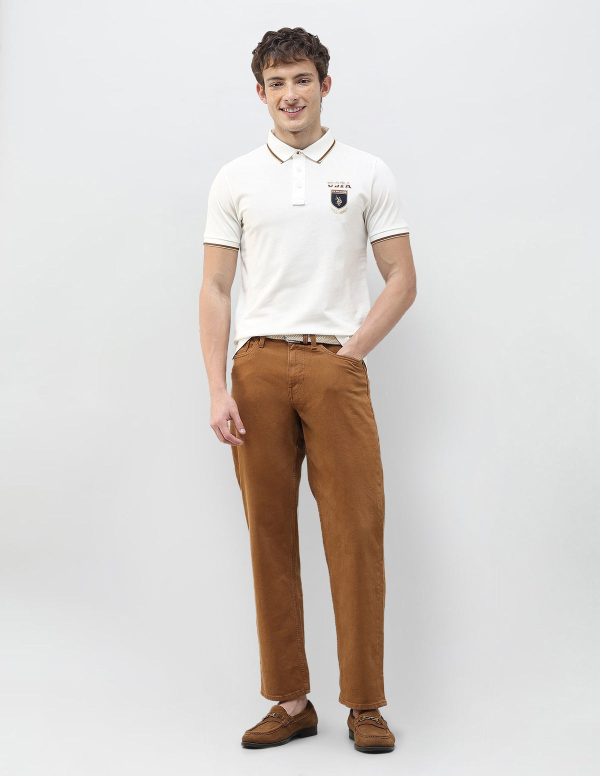 Solid Regular Fit Polo Shirt USP0