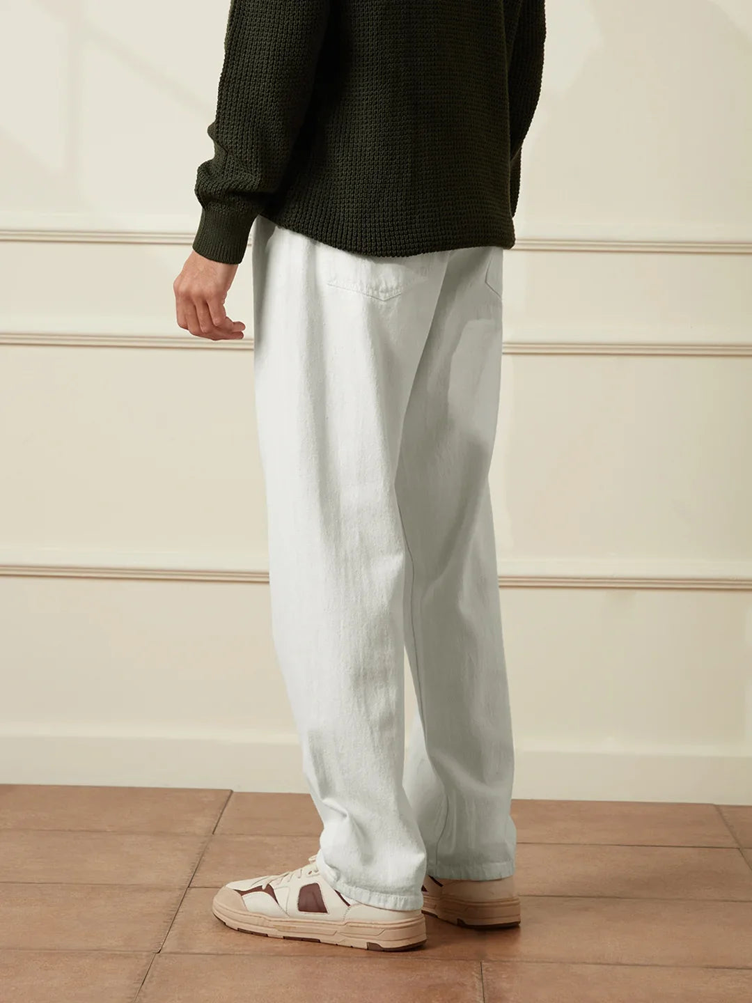 Solid Anti Fit Jeans | White