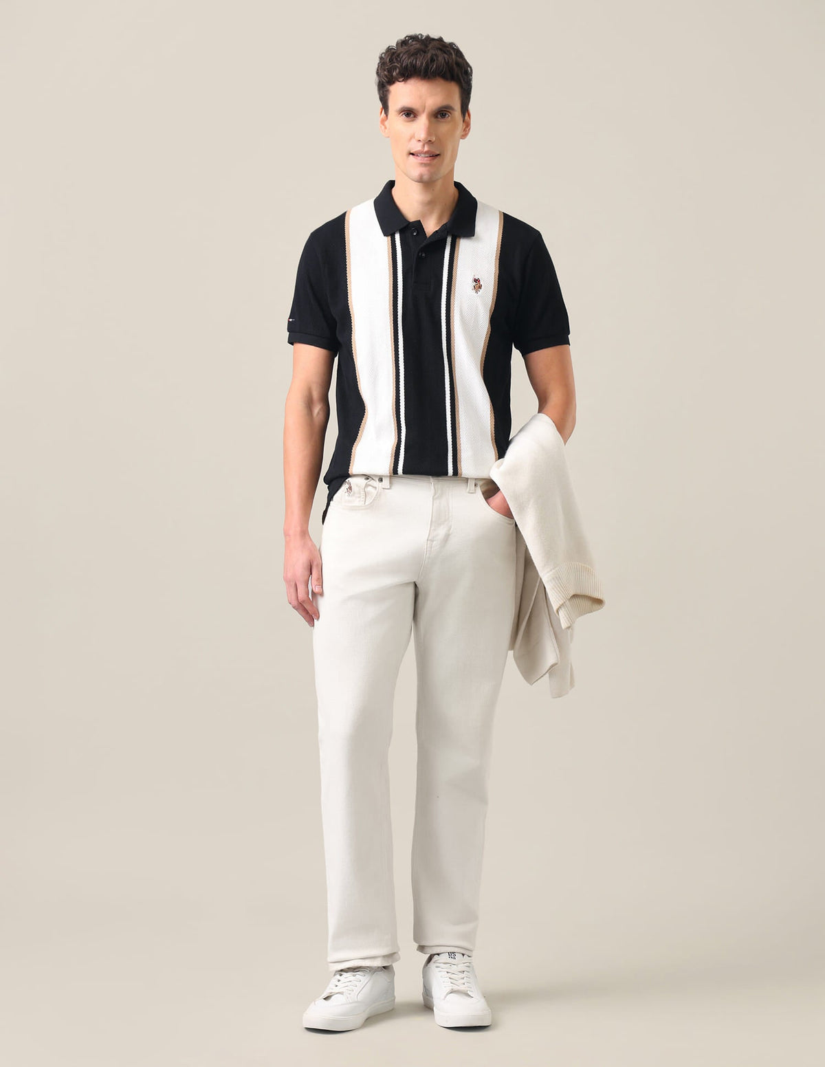 Vertical Striped Slim Fit Polo Shirt USP0