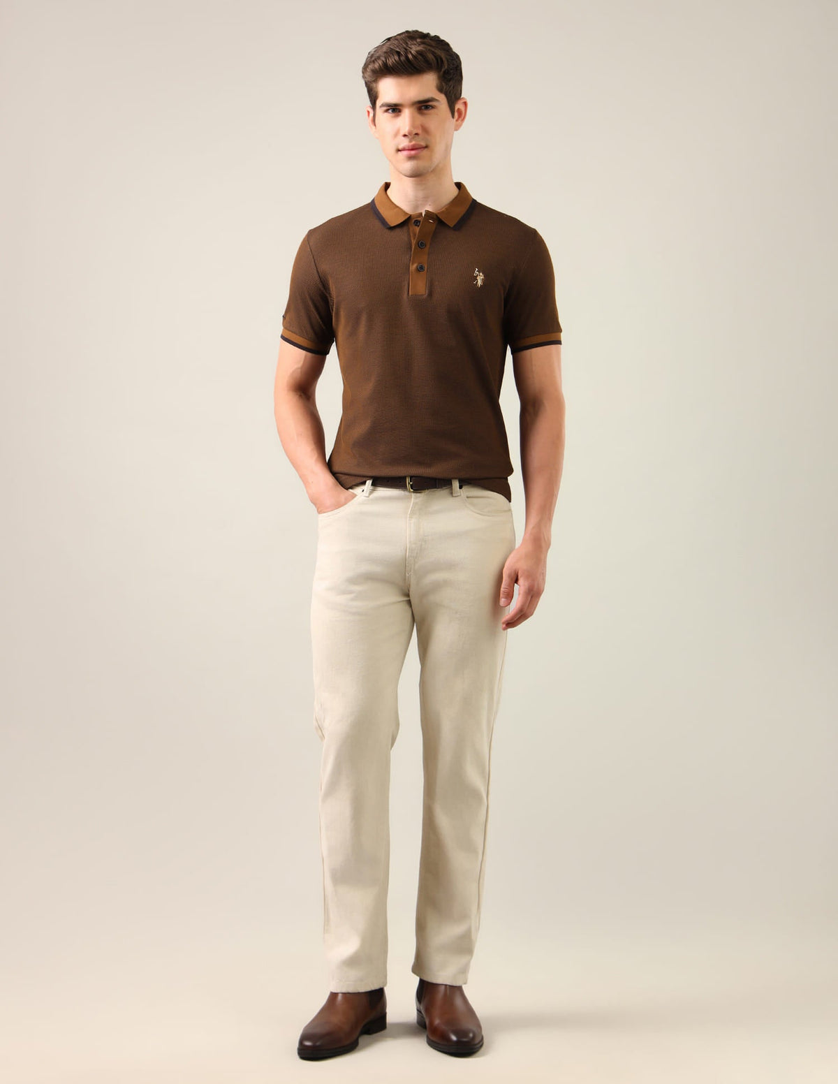 Textured Slim Fit Polo Shirt USP0