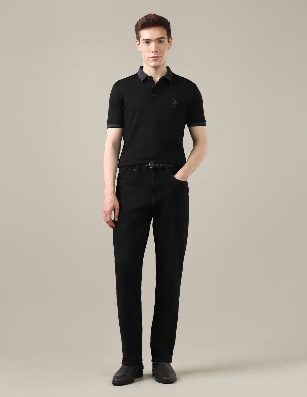 Solid Slim Fit Polo Shirt USP0