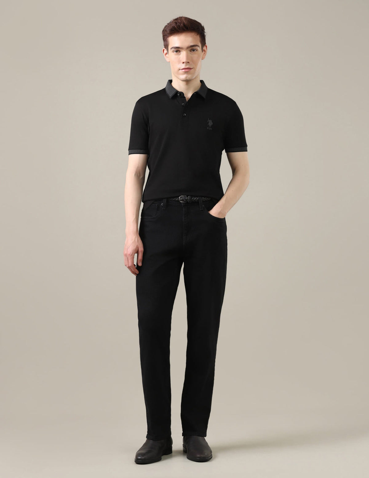 Solid Slim Fit Polo Shirt USP0