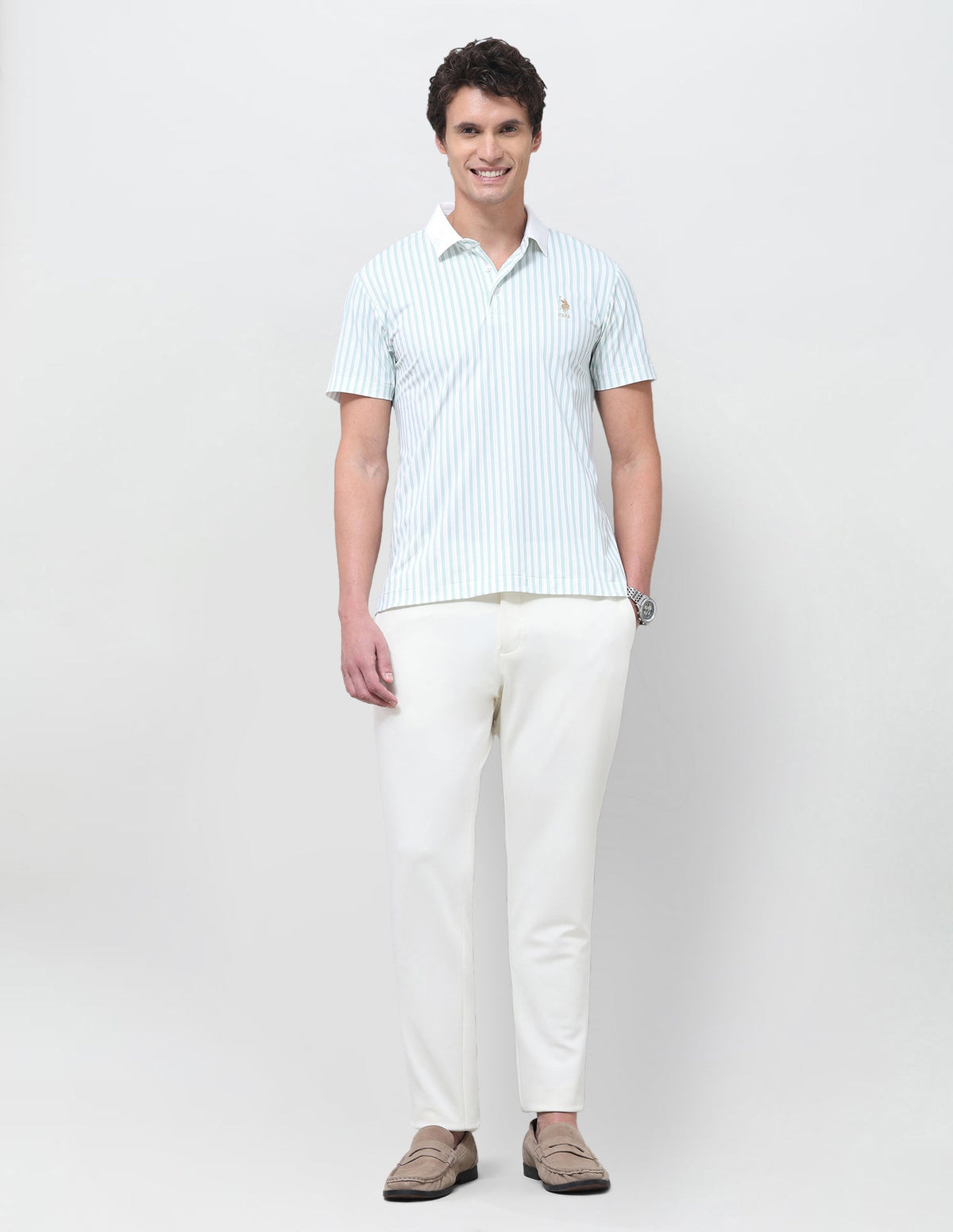 Vertical Striped Slim Fit Polo Shirt USP0