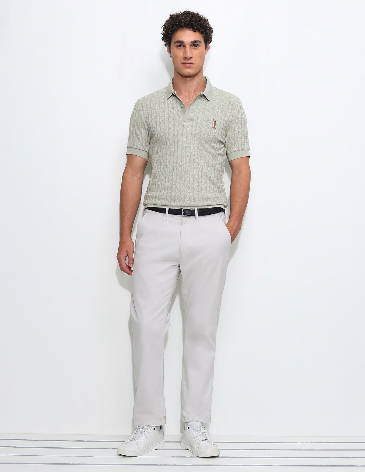 Textured Slim Fit Polo Shirt USP0