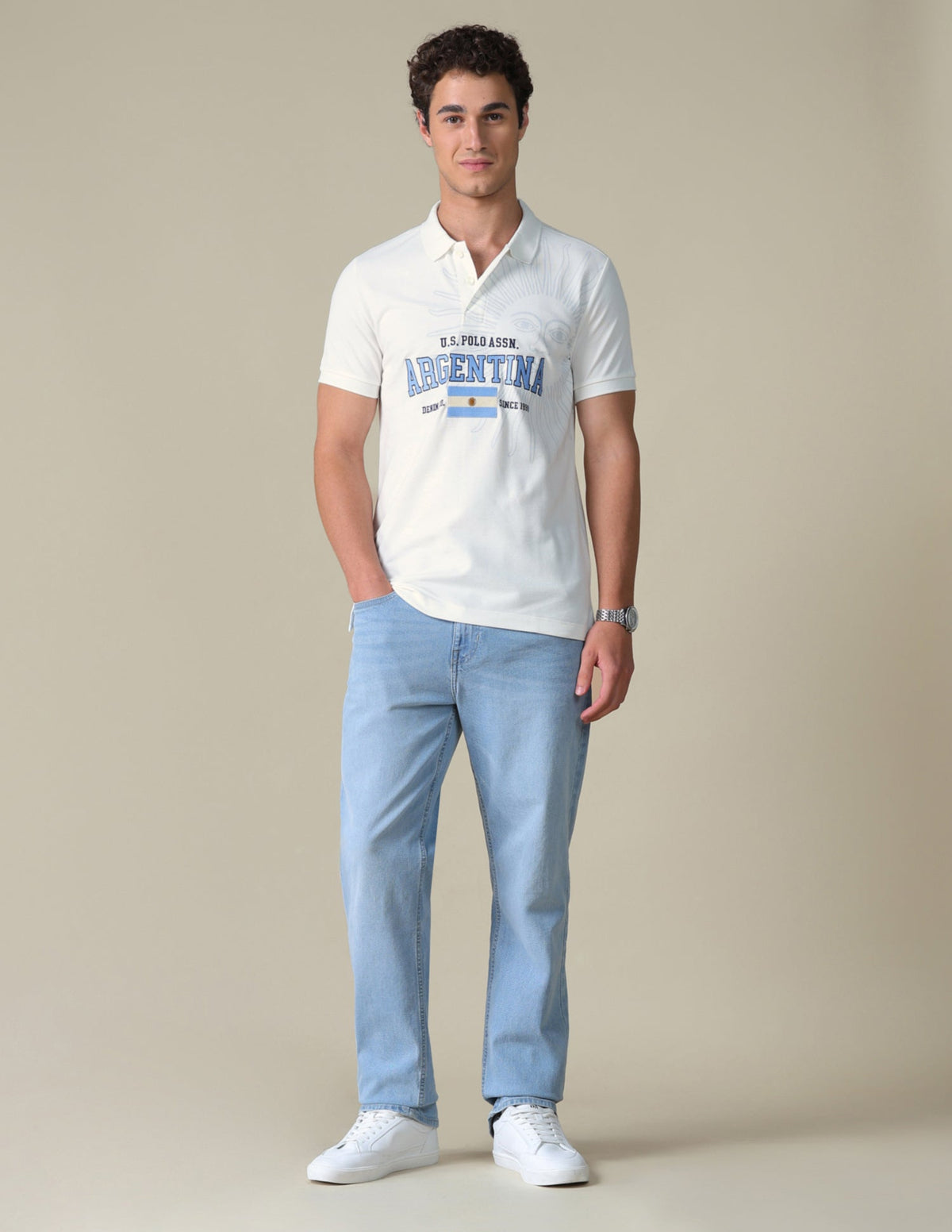 Typographic Slim Fit Polo Shirt USP0