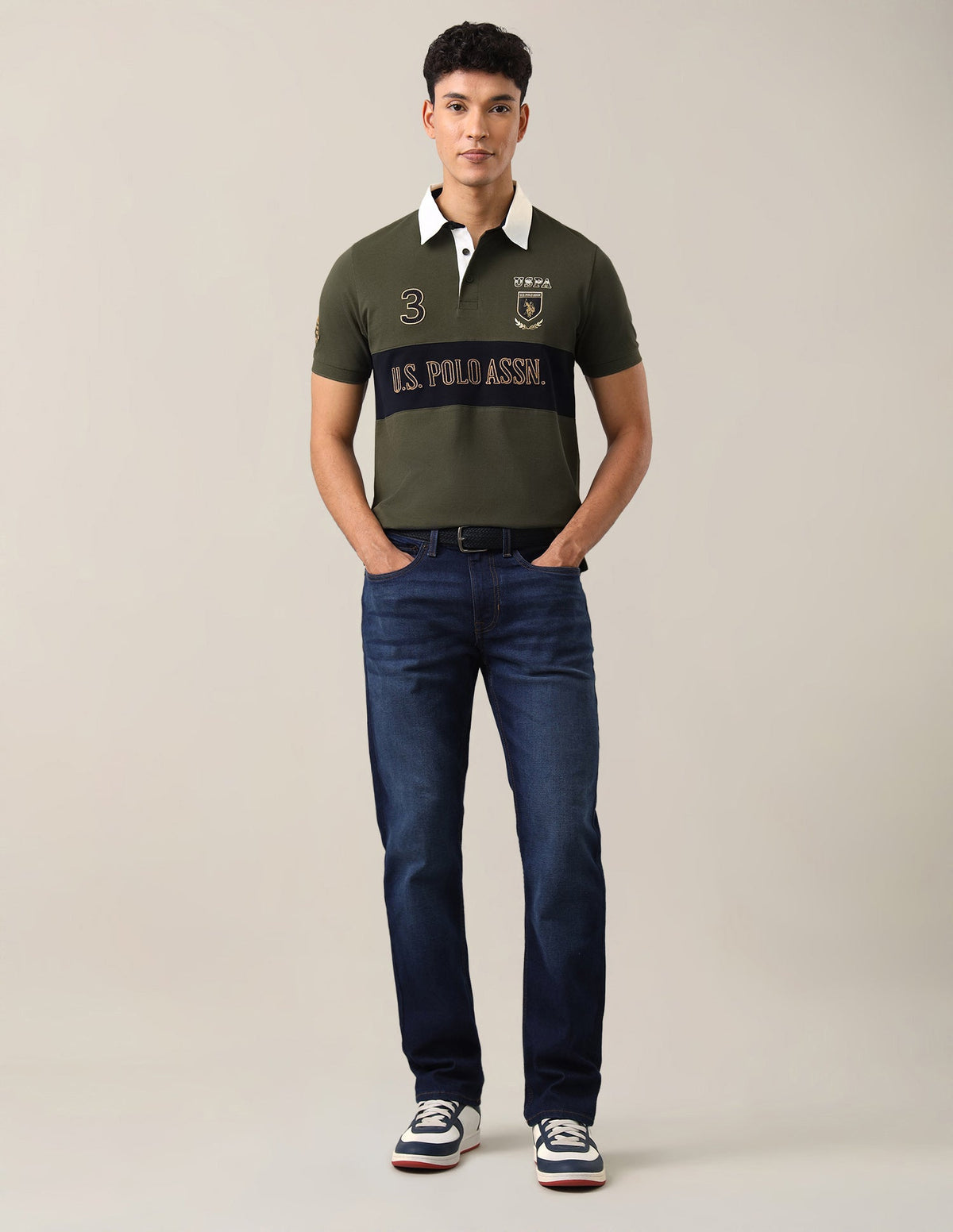 Brand Embroidered Slim Fit Polo Shirt USP0