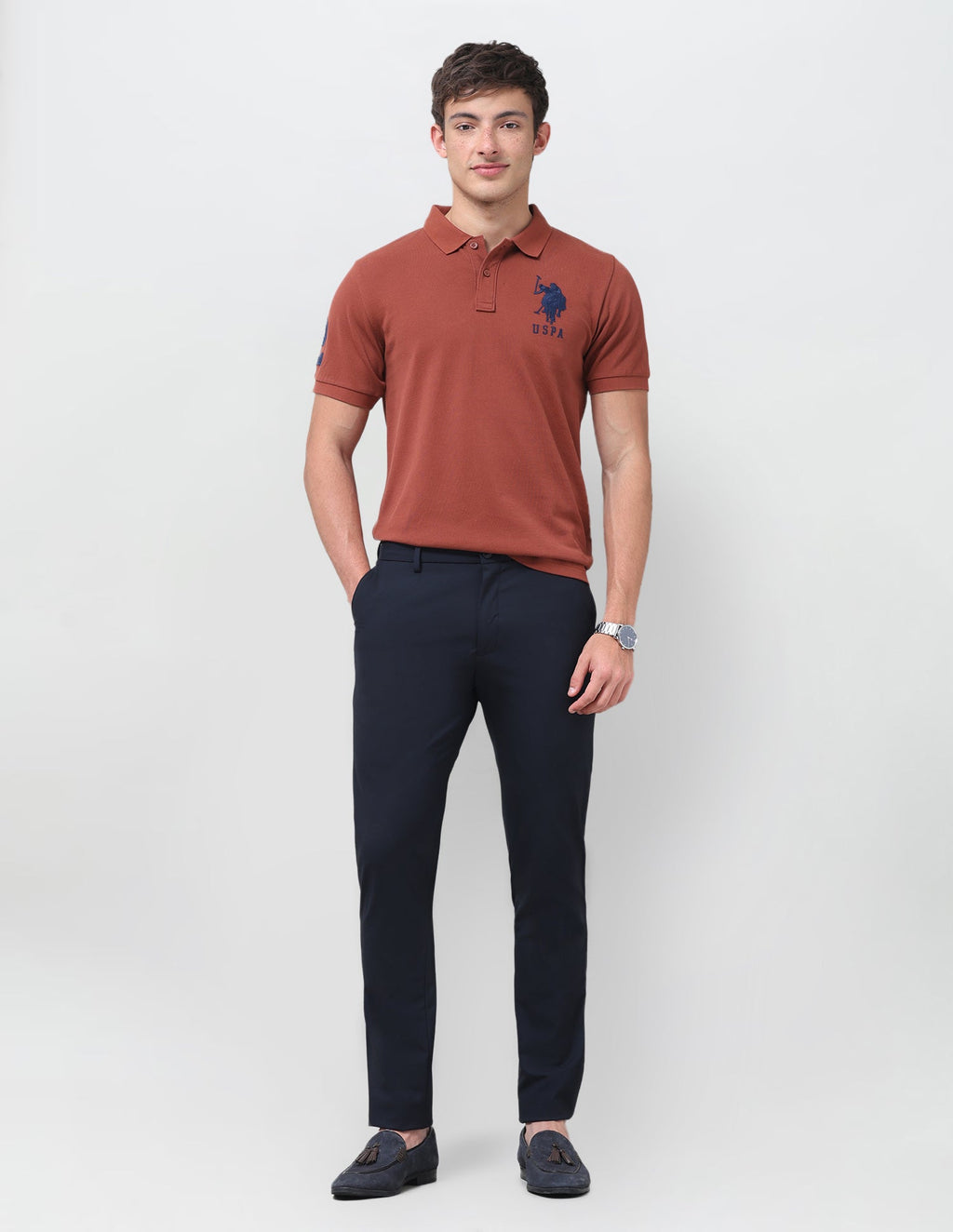 Solid Slim Fit Polo Shirt USP0
