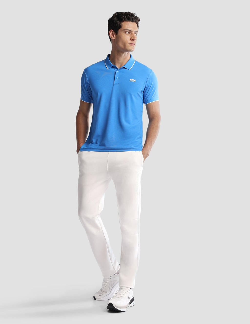 Solid Regular Fit Active Polo Shirt USP0