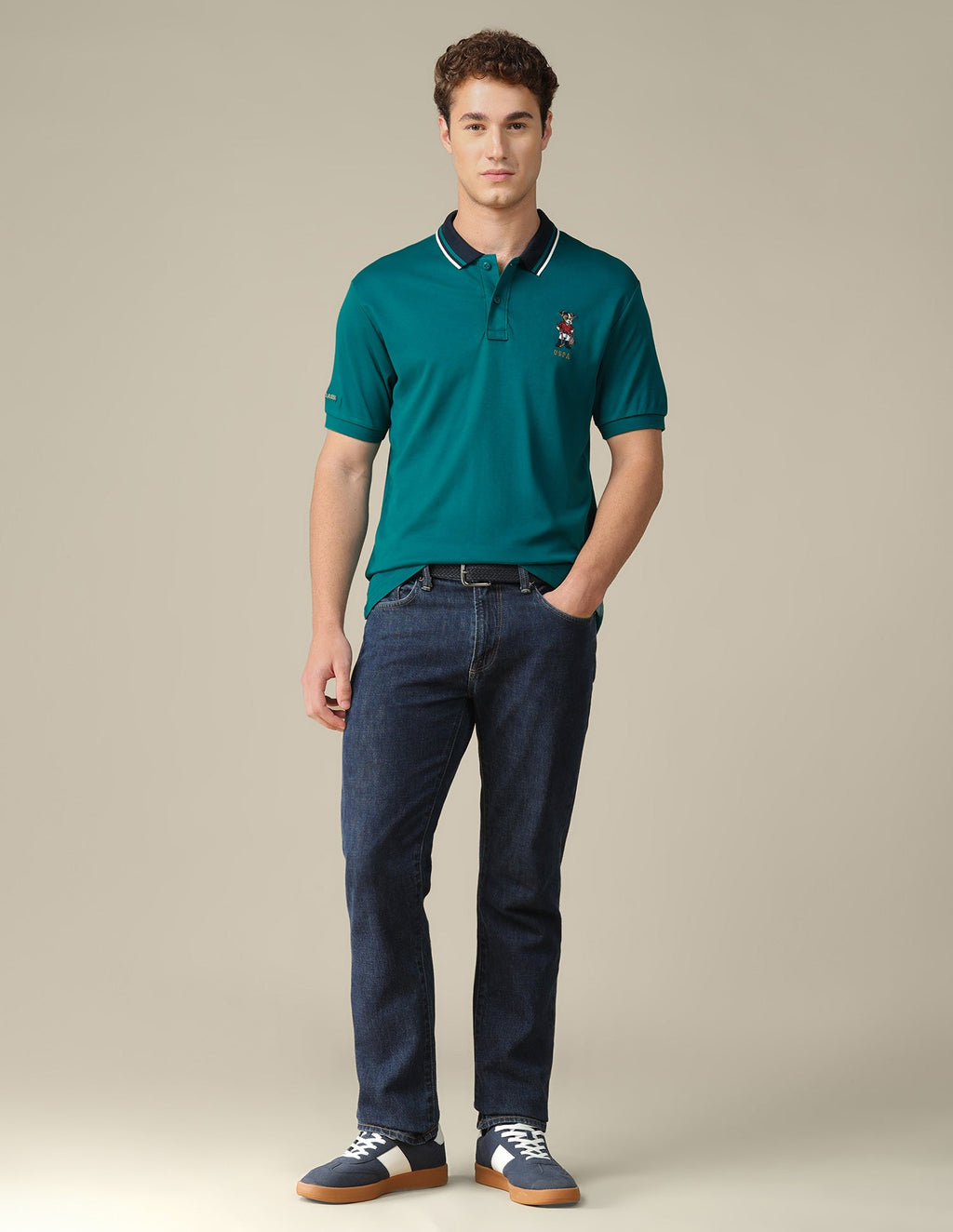 Solid Regular Fit Polo Shirt USP0