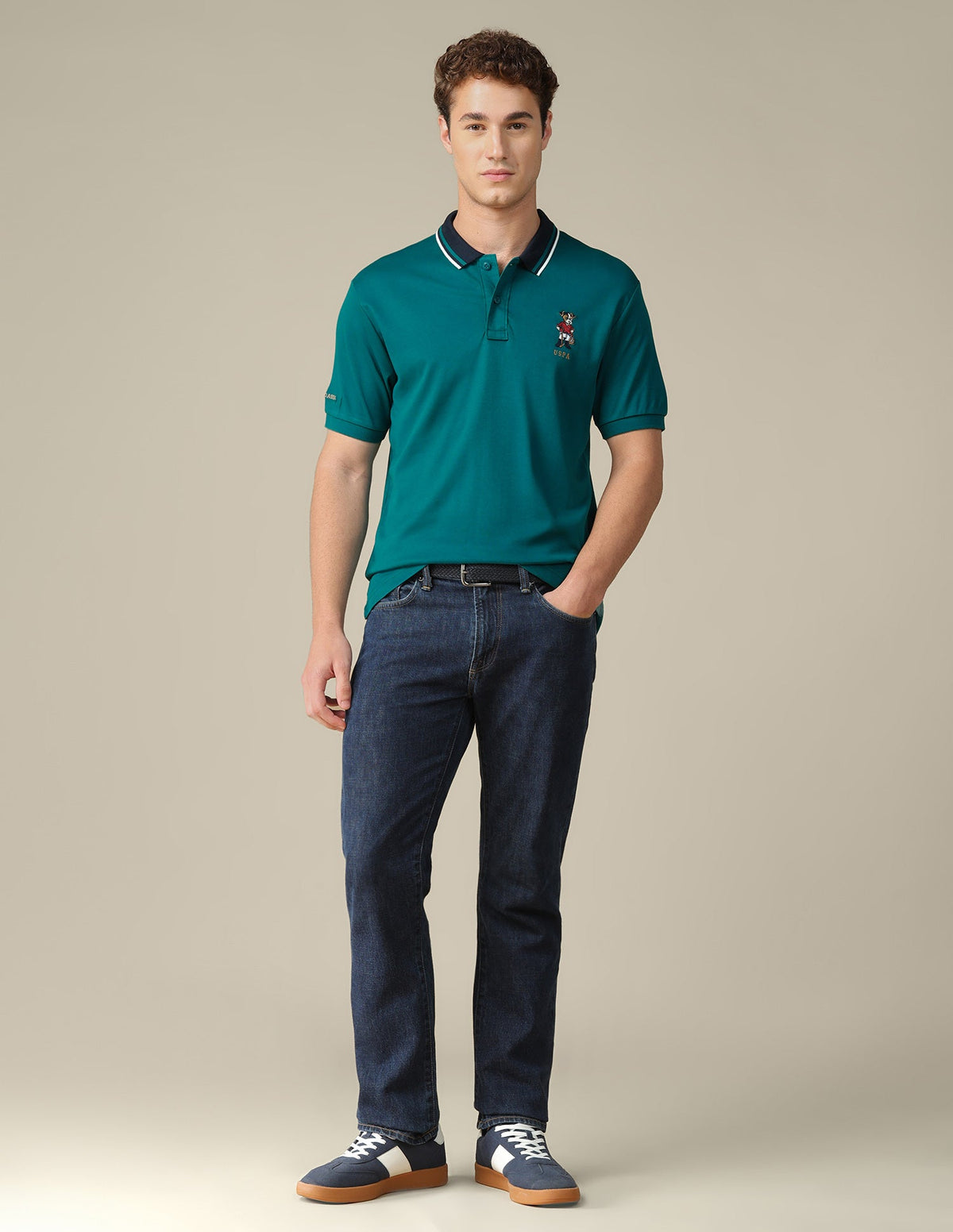 Solid Regular Fit Polo Shirt USP0