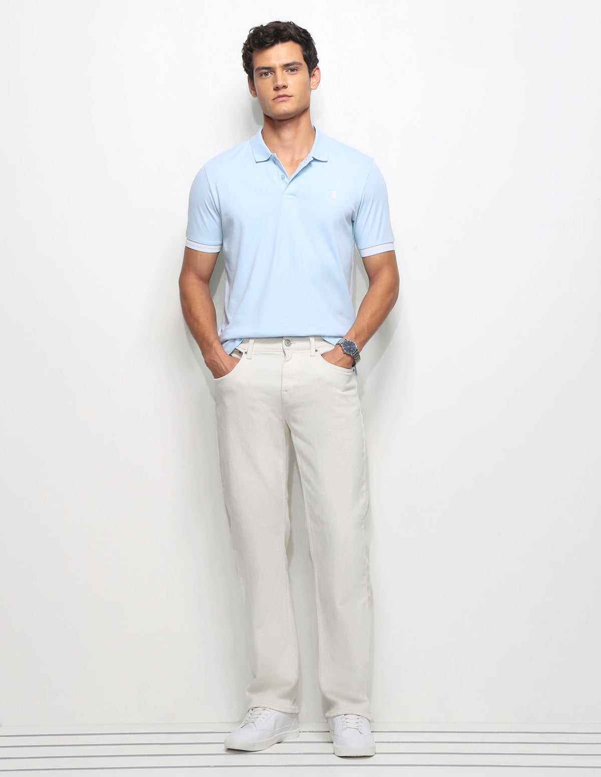 Solid Slim Fit Polo Shirt USP0