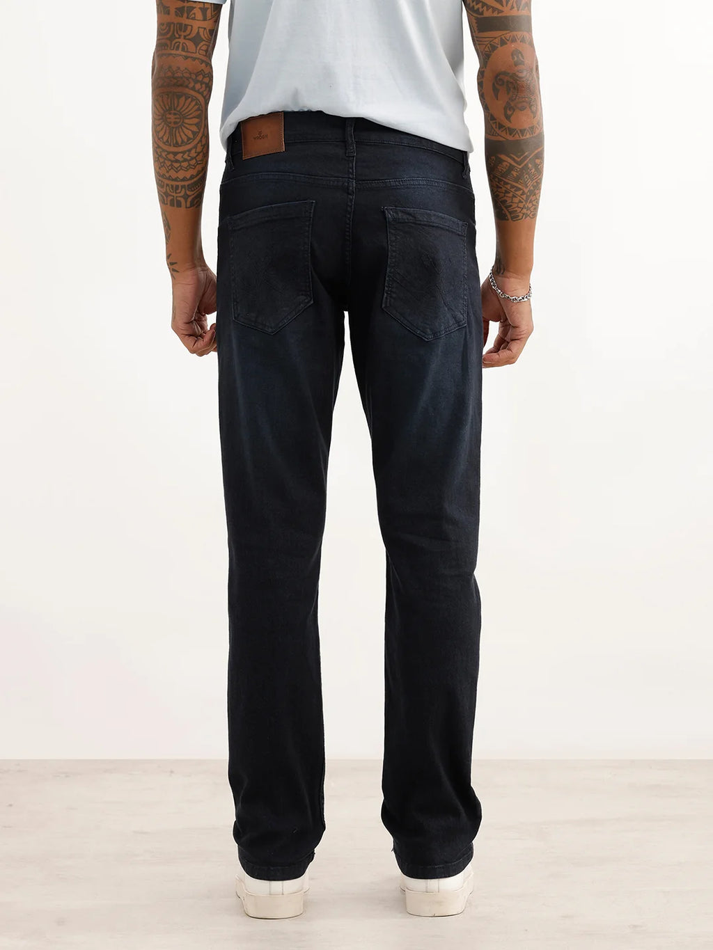 Solid Straight Fit Denim Jeans | Dark Blue