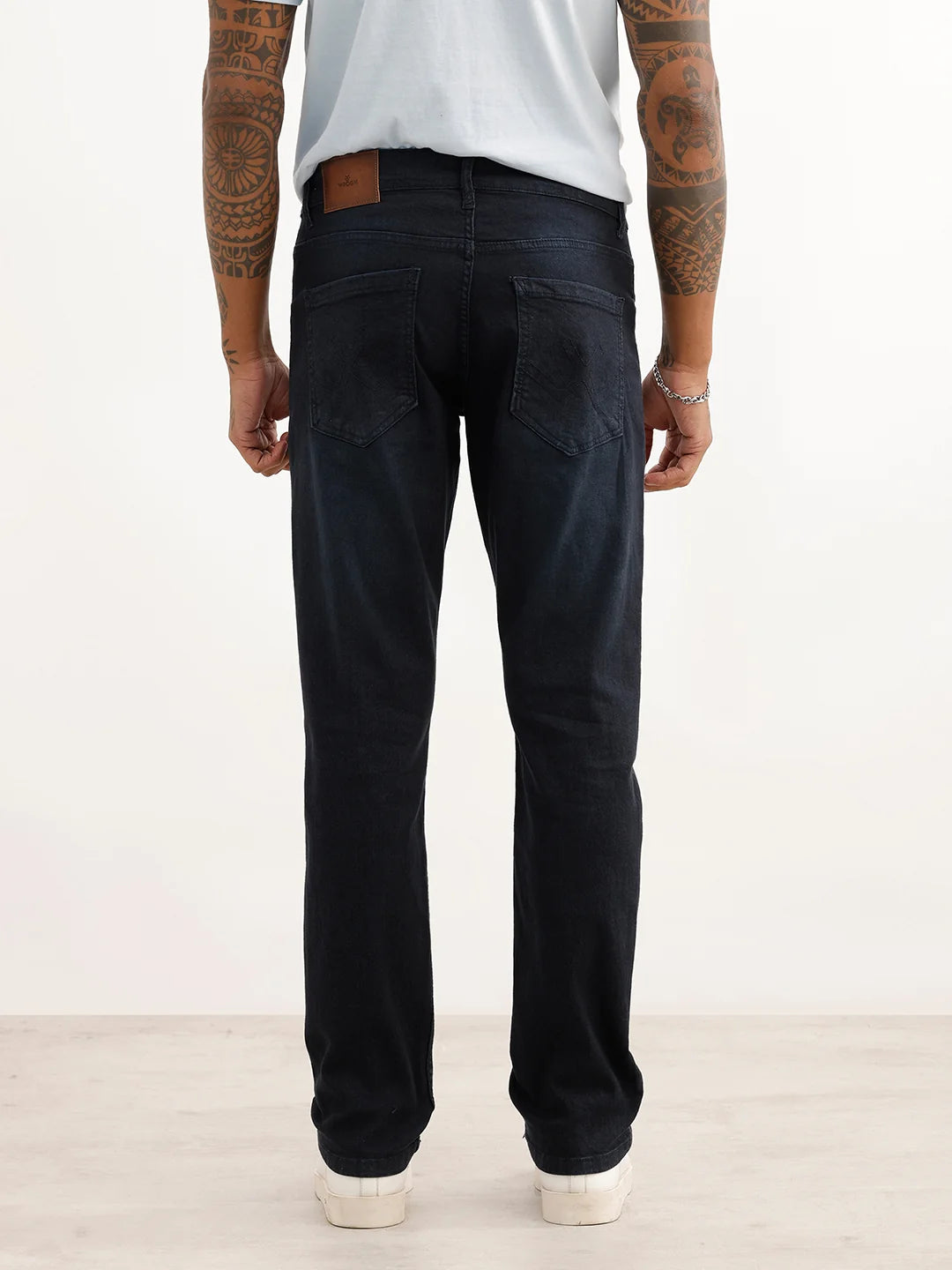 Solid Straight Fit Denim Jeans | Dark Blue