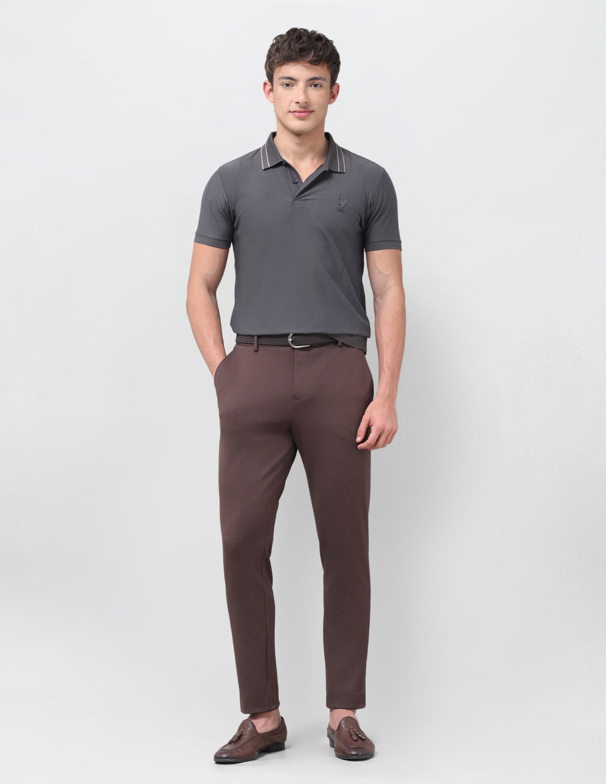 Solid Slim Fit Polo Shirt USP0
